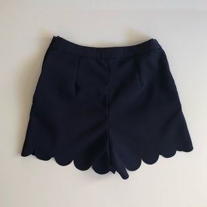 Navy Scalloped Shorts